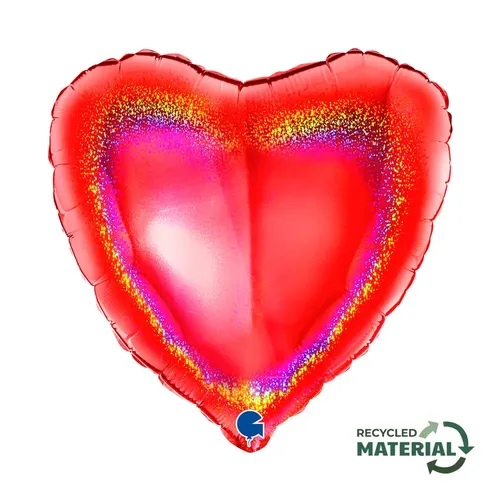 【18インチ】ハート ホログラム レッド 18068GHR-P
