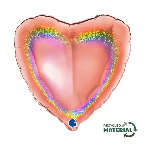 【18インチ】ハート ホログラム ローズゴールド 18083GHRG-P