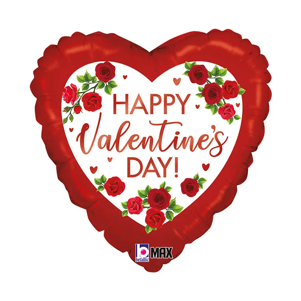 【18インチ】サテン レッド ローズ バレンタイン 26072-P