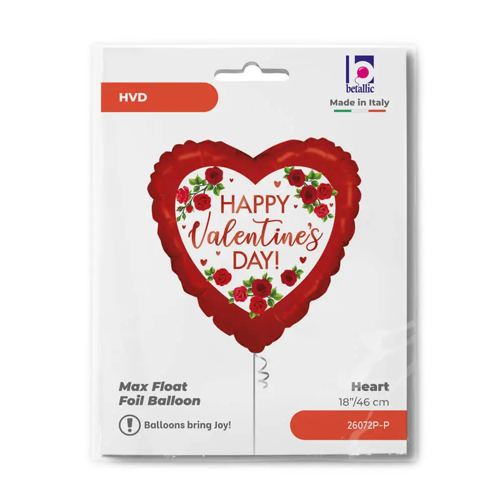 【18ｲﾝﾁ】ｻﾃﾝ ﾚｯﾄﾞ ﾛｰｽﾞ ﾊﾞﾚﾝﾀｲﾝ　26072-P