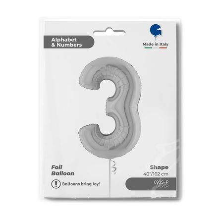 【40ｲﾝﾁ】ﾅﾝﾊﾞｰ 3  ｼﾙﾊﾞｰ 093S-P