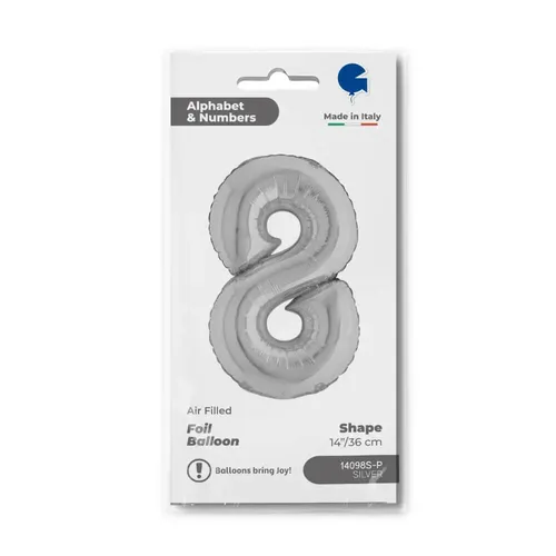 【14ｲﾝﾁ】ﾅﾝﾊﾞｰ8 ｼﾙﾊﾞｰ 14098S-P